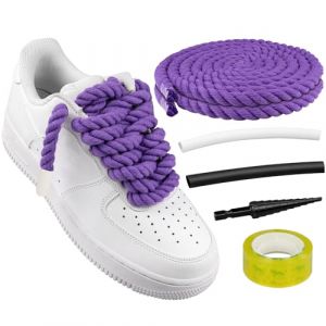 Endoto Lacets corde pour Air Force 1 chaussures Sneaker, Lacet Gros ronds épais, big rope chunky laces Shoelaces (Couleur: Violet, Taille:8,5MM) (Endoto® FR, neuf)