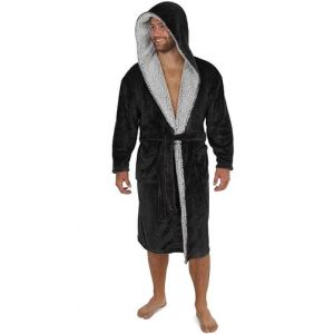 CityComfort Robe de Chambre Homme et Ado, Peignoir Homme Chaud en Polaire, Peignoirs Doux à Capuche, Cadeau Homme (3XL, Charbon Noir) (Get Trend., neuf)