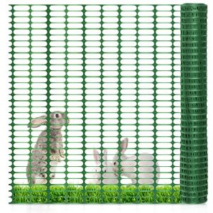 Cecaylie Filet de protection en plastique - Filet d'avertissement - Filet de collecte - Clôture de capture - Clôture sauvage - Vert - 1 m x 50 m (Infinibest, neuf)