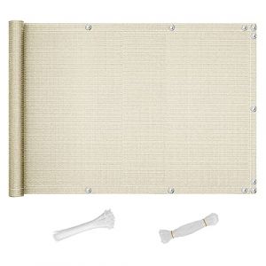 QINGLV Brise Vue Balcon 100x400cm Cache Balcon Brise Vue Opaque RéSistant à l'eau Toile Brise Vue pour Patio/Jardin/Terrasse/Grillage -Beige (YuLinASiYaKuaTouShangMaoYouXianGongSi, neuf)
