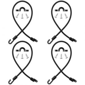 MiOYOOW Connecteur de Montage Pont de Canne &agrave; P&ecirc;che, 2/4 Jeux Sangles &eacute;lastiques de Canne &agrave; P&ecirc;che, Support Pont Canne &agrave; Crochet POM, Longueur R&eacute;glable, pour la P&ecirc;che en Kayak en Bateau (Voda FR, neuf)