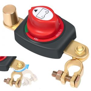 TZEKING R&eacute;glable 180&deg; Isolateur Interrupteur de Batterie,Interrupteurs de Batterie 12-48V,Interrupteur de D&eacute;connexion de Batterie &eacute;tanch,Commutateur de D&eacute;connexion de Batterie,pour Voiture (ZeeWee, neuf)