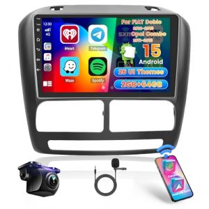 Roinvou 2+64G Android Autoradio pour Fiat Doblo 2010-2015/Opel Combo 2011-2018 sans Fil Carplay Android Auto, 9'' &Eacute;cran Tactile Radio avec Lien Miroir FM/RDS EQ WiFi Bluetooth GPS 26UI SWC MIC Cam&eacute;ra (wenheyou, neuf)