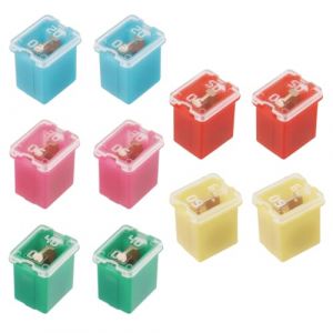 10PCS Fusible Assortiment 20A, 30A, 40A, 50A, 60A, 12V-24V Forme Carr&eacute;e Low Profile, Mini Fusible Voiture pour Assortiment de Fusibles &agrave; Profil Bas pour V&eacute;hicules et Camions, Mini Fusibles Voiture (YHYHZBJ, neuf)