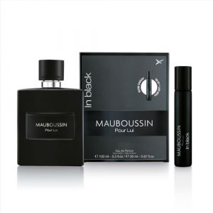 Mauboussin - Pour Lui In Black 100ml + 20ml (Travel Spray) - Eau de Parfum Homme - Senteur Bois&eacute;e & Orientale (MB Parfums, neuf)