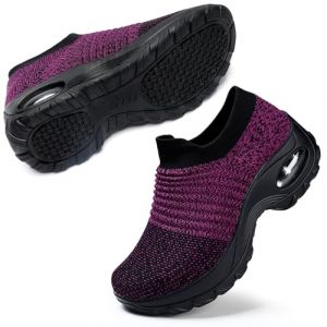 Basket Femme Chaussures Mode et Sport Orthop&eacute;Dique Sneakers de Marche Confort Slip on sans Lacet Chic Orthoconfort Noir Campus Running Gym Infirmiere (STQ Global shop, neuf)