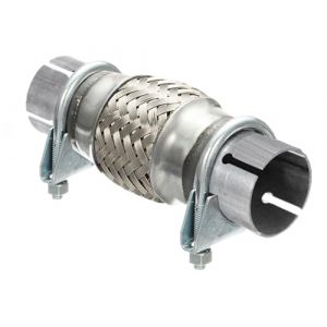 MOCNT Tuyau Flexible d'&eacute;chappement de Voiture avec 2 Colliers 42mm X 100mm/200mm &Eacute;chappement Flex Tuyau Double Tresse Tuyau Flexible de R&eacute;paration Tube D'&eacute;chappement Joint Flex (svipio, neuf)