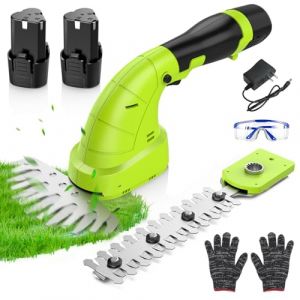 12V Taille Haie Batterie 2 en 1 &Eacute;lectrique Taille-Herbes sans Fil avec 2 Batteries 1500mAh et Chargeur Cisaille Sculpte-Haie de Jardin Tondeuse &agrave; Gazon S&eacute;cateur avec 2 Longueur de Lame Coupe Bordures (lianyuntech, neuf)