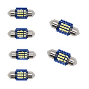 YOUNLEN 31mm 6418 Ampoule LED C5W voiture,Canbus sans erreur,12V,12MSD Chipsets ampoules LED,CW5 voiture, lumières intérieures de dôme de carte,ampoule plaque immatriculation(6pc Blanc) (YOUNLEN Store, neuf)