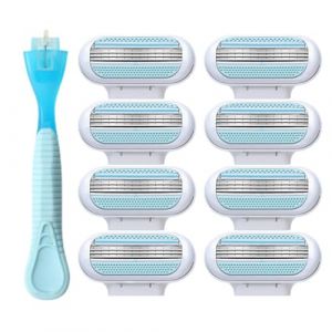 8 Pièces Recharges de Lames pour Femme à 3 Lames avec Bande Lubrifiante Protectrice, Recharge Rasoir Venus Femme, Lame Compatible avec Venus Rasoir, Idéales pour Rasage Doux et Précis Peaux Sensibles (FanHuaShan, neuf)