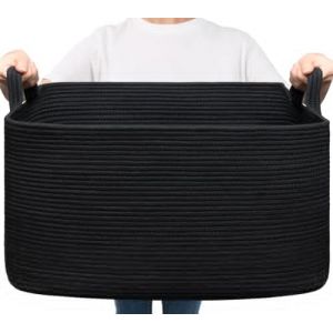 TIMEYARD Panier &agrave; linge tress&eacute;, panier &agrave; linge noir, panier tress&eacute;, panier de rangement pour jouets de b&eacute;b&eacute;, paniers &agrave; linge carr&eacute;s, panier de rangement pour couvertures, oreillers, panier &agrave; (TIMEYARD, neuf)