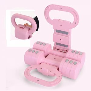 Ensemble Kettlebell R&eacute;glable, Alteres Musculation Femme - Halt&egrave;re 1 kg, Disque Poids Musculation R&eacute;glables Kettlebell Rose (2-en-1) pour Fitness F&eacute;minin &agrave; la Maison (XXWX, neuf)
