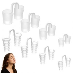 Dispositif Anti-Ronflement,&eacute;carteur Nasal,Avec 2 Styles 4 Tailles Dilatateur Nasal en Silicon,Anti Ronflement Efficace Puissant,Pour Un Sommeil Plus Confortable (Blanc) (Mao Huihui, neuf)