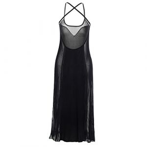 Boowohl Femmes Lingerie Nuisettes Bobydoll Pyjama Transparent Robe Noire Sexy Bretelles Licou Robe Clubwear,Grande Taille S-5XL (M) (Boowhol, neuf)