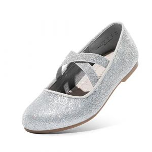 DREAM PAIRS Kids Ballerines Fille Princesse Jolies Chaussures Plates &agrave; Paillettes pour Filles Confortable Argent ANGIE-2-NEW-E Taille 35 (EUR) (dreampairsEU, neuf)