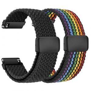 chinbersky Nylon Tress&eacute; Bracelet Montre 20mm avec Fermeture Magn&eacute;tique, Bracelet 20mm &eacute;lastique de Remplacement pour Samsung Galaxy Watch 7/6/5/4/FE/5 Pro/6&4 Classic/Active 2/Amazfit gts 4 3 2 (chinbersky, neuf)
