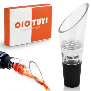OioTuyi Decanteur Aérateur à Vin avec Bec Verseur, Set de 2, Aérateur de Vin Premium, Compatible Huile d'Olive et Alcool, Cadeau Parfait pour Amateurs de Vin (Tuyu, neuf)