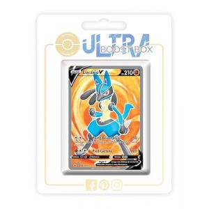 Lucario V SWSH213 Full Art - Ultraboost X Epée et Bouclier 10 Astres Radieux - Coffret de 10 Cartes Pokémon Françaises (My-Booster, neuf)
