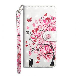 Sunrive Coque pour Nokia 6.1 Plus, Housse Mignon &Eacute;tui avec Fonction de Support Etui Protecteur Protection Portefeuille Cas Magn&eacute;tique Pochette PU Cuir (Chat d'arbre)+ Stylet OFFERTS (sunrive, neuf)