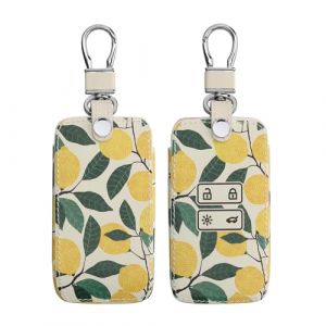 kwmobile Accessoire cl&eacute; de Voiture Compatible avec Renault Smart Key 4-Bouton (Keyless Go Uniquement) - Coque en Simili Cuir pour Clef de Voiture Jaune-Vert-Beige (SX-Commerce, neuf)