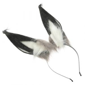 DECOMELODY Serrage-T&ecirc;te Oreilles de Lapin en Peluche Douce Bandeau Oreilles de Lapin Noir Blanc Gris Accessoire Cosplay Mignon pour Femmes et Filles F&ecirc;te et D&eacute;guisement (FINNG, neuf)