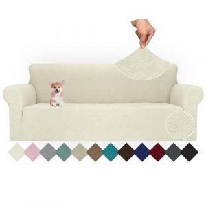 Ystyle Extensible Housse Canapé 4 Places, Universelle Housse De Canapé avec Accoudoirs, Housse Protection Canapém, Sofa Cover Antidérapante, Couvre Canapé pour Chiens Chats Animaux, Beige (YSTYLE HOME, neuf)