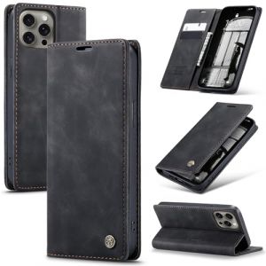 Samokor Coque pour iPhone 13 Pro Max 5G Housse Cuir Premium Etui Rabat Pochette Portefeuille Fentes Cartes Magn&eacute;tique,&Eacute;tui Protection pour iPhone 13 Pro Max 5G,Noir (Haoxin20, neuf)