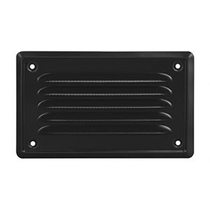 ADGO Grille de ventilation - Grille extérieure murale - Plat en métal avec grille vissée - Pour cheminée - Avec grille de protection contre les insectes - 14 x 7 cm - Noir (adgoshop, neuf)