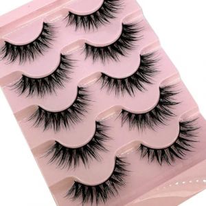 Lot de 5 paires de faux cils naturels 3D - Effet mouill&eacute; - Pour cosplay (wangyanhuavdvvdv, neuf)