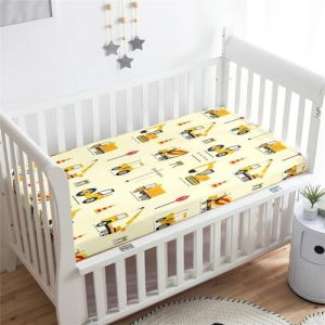 Drap Housse Pour Lit Bébé Berceau En Microfibre Douce Et Respirante, Drap-housse Imprimé Dessins Animés, Housse De Matelas Compatible Pour Berceau, Bassinette Et Nacelle (Jouets Jaunes,90x40cm) (PEIHUODAN, neuf)