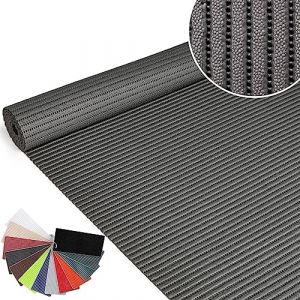 ANRO Tapis de bain en mousse souple - Tapis de bain et de douche - Antid&eacute;rapant - Couleur unie - Gris - 140 x 130 cm (anrotradegmbh, neuf)