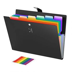 ABClife Trieur 7 Compartiments A4, Plastique extensible accord&eacute;on dossiers de fichiers Document Organiseur A4 Classeur et trieur &agrave; documents 7 poches avec fermeture Snap pour l'&eacute;cole et bureau (ABC life' store, neuf)