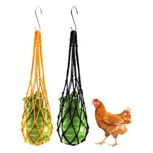 QWORK® Lot De 2 Sac Filet À Suspendre pour Légumes, Mangeoire Poules, Mangeoire À Suspendue, pour Poules, Oie, Canard (shavinglikes, neuf)