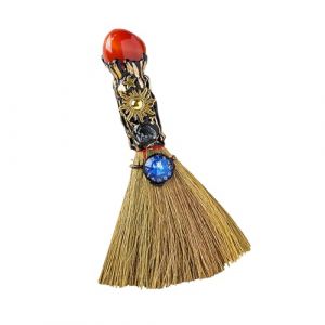 Balai d'autel de sorci&egrave;re en Cristal &ndash; Balai Magique de sorci&egrave;re Fait Main, avec des Cristaux naturels d'am&eacute;thyste pour la gu&eacute;rison et des Signes du Zodiaque, M&eacute;ditation & Gu&eacute;rison (Vierge) (KUANGLIN-EU, neuf)