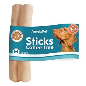 AmeizPet Bois De Cafeier Chien Jouet Indestructible, Os Chien à Macher, Stick a Macher pour Chiens, Naturel Durable Os en Bois Taille M Pack De 2 Bâtons (Ventus artis, neuf)