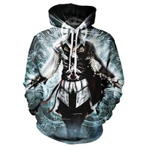 CHENMA Hommes Assassin's Creed Cosplay 3D Imprimer Pull Sweat &agrave; Capuche avec Poche Kangourou (CHENMA-EU, neuf)