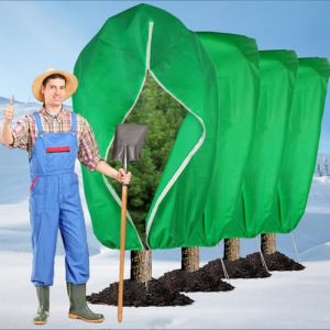 NONMON 4 Pièces Voile d'hivernage Plantes 80x120 cm Housse Bâche Protection Non Tissée 80 g/m² avec Cordon Serrage et Fermeture Éclair pour Jardin Exterieur Plantes Arbustes Arbres Vegetaux (Ronri EU SHOP, neuf)