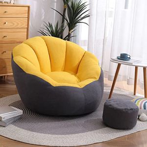 BOGDTF Pouf Chaise Longue, Pouf pour Adultes et Adolescents pour Organiser Les Animaux en Peluche, Jouer à la Lecture et se détendre, Jaune + Gris (TingTing0828, neuf)