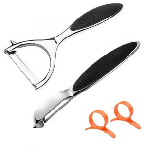 Lectorias Lot de 2 Econome Legumes, Epluche Legume Cuisine, Eplucheur Pomme de Terre, &Eacute;conome L&eacute;gumes, &Eacute;plucheur Pomme, Couteau Econome Carotte, Universel Peelers pour Vegetables, Carottes, Fruits (EDANA IRONWORKS S.R.L., neuf)