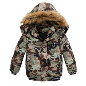 Lengender Blouson Manteau Fourrure Chaud Enfant Garçon Bébé Ski Vêtement Doudoune à Capuche Veste à Manches Longues Chaud 1-5 Ans (FR/ES, Âge, 3 ans, Taille normale, Camouflage) (FindPitaya, neuf)