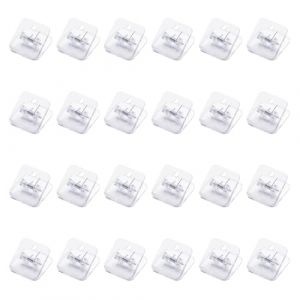 24 Pi&egrave;ces Petits Clips Carr&eacute;s, Clips De Salle De Bain, Clips Acryliques Transparents, Clips &Agrave; Ressort Autocollants, Clips De D&eacute;coration Diy, Clips Photo Pour Affiche D'Information (BITTERWEN LTD, neuf)