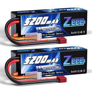 Zeee 3S Lipo Batterie 5200mAh 11,1V 80C Hard Case Batterie avec connecteur T pour FPV Racing Drones H&eacute;licopt&egrave;re RC Evader BX Auto Car Truck LKW Truggy RC Hobby (2 Paquets) (ZEEE POWER, neuf)