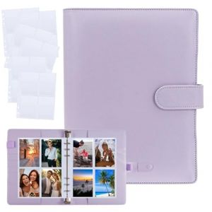 Photo - Classeur Kpop en cuir synth&eacute;tique - Format A5 - 120 poches - 4 pochettes - 30 pages - Album photo &agrave; 6 anneaux (ziwenChenRong, neuf)