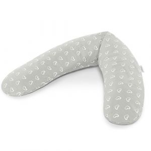 Theraline Le Confort Coussin d'allaitement épeautre avec housse 180 cm coeur gris (All-4-Baby, neuf)