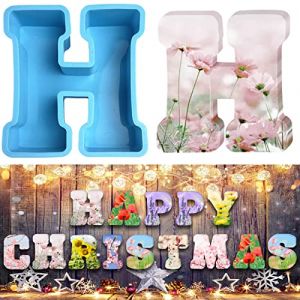 Moule en silicone 3D avec grandes lettres de l'alphabet pour résine ou pâtisserie en forme de lettre H 15,2 cm (Yanmucy, neuf)