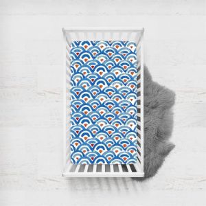 Odot Drap Housse pour Lit de Bébé, Motif Arc en Ciel Housse de Matelas pour Bébé Drap Housse Respirant Douce pour Lit Parapluie et Berceau Draps Housses Enfants (Bleu foncé,80x160cm) (Odot, neuf)