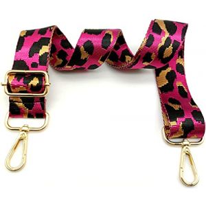 Keriocusi Bandouliere de Rechange Sac Reglable Lmprim&eacute; L&eacute;opard Rose, Sangle de Sac a Main Remplacement, Sangle de Rechange Universelles mit Boucle Dore pour Femme Sac &agrave; Main, Sac &agrave; Bandouli&egrave;re, 17 (Keriocusi, neuf)