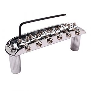 Jiayouy Chevalet de remplacement chromé pour guitare Mustang Jaguar ou Jazzmaster avec goujons (Toyuan, neuf)