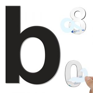 Ywonoby Num&eacute;ro de maison ext&eacute;rieur moderne bross&eacute;e, 152 mm Num&eacute;ro de porte autocollant en acier inoxydable, Plaque de num&eacute;ro de maison et Num&eacute;ro de Boite aux Lettres, Noir (b) (uuhouse, neuf)