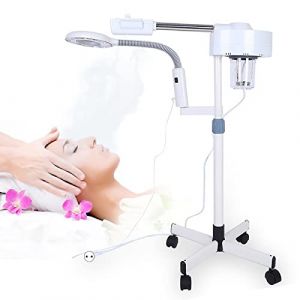Vapeur Facial Professionnel, Cuiseur &agrave; vapeur facial 2in1 Vaporisateur d&rsquo; pour le visage Machine Soin Visage Sauna Facial Visage avec grossissement 5X LED Hauteur R&eacute;glable (Liusing, neuf)